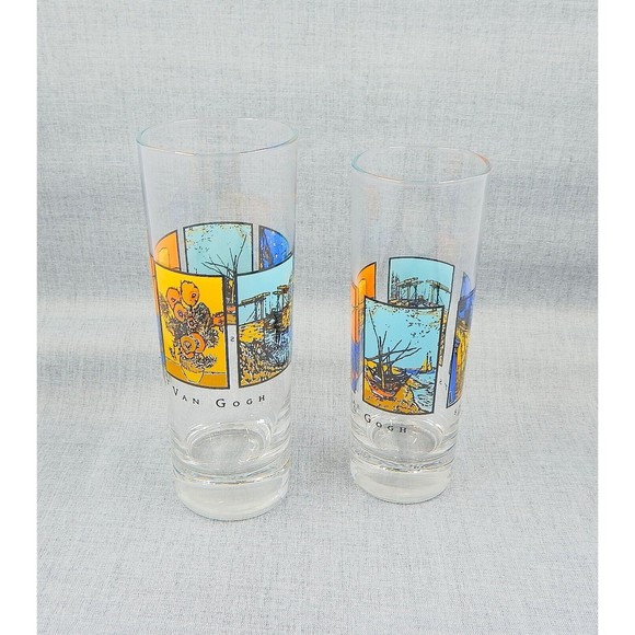 Spirits by Vincent Van Gogh Tall Shot Glasses Artwork Barware Drinkware Set of 2 - Picture 4 of 10